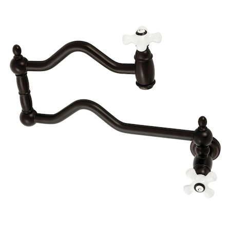 Kingston Brass KS2105PX Heritage Wall Mount Pot Filler, Oil Rubbed Bronze KS2105PX